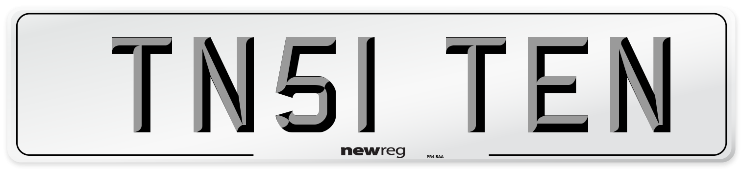 TN51 TEN Number Plate from New Reg
